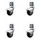 Service Caster 2'' Bright Chrome Neoprene Rubber CastersCorner Mount Brackets-, 4PK SCC-GR03S210-NPRB-BC-71678-4-CB90-4 - alternate 1